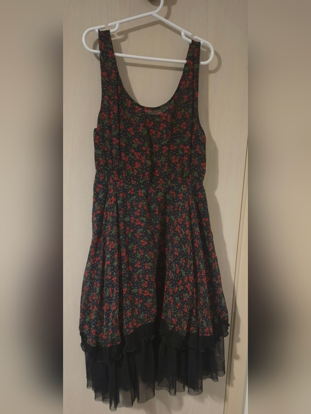 Traffic People Black Cherry Print Skater Dress - Picture 2 of 4